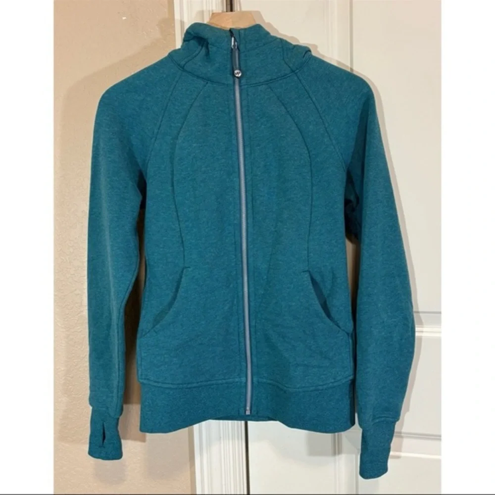 Lululemon Scuba Hoodie Cotton Fleece Heathered Desert Teal Size 4